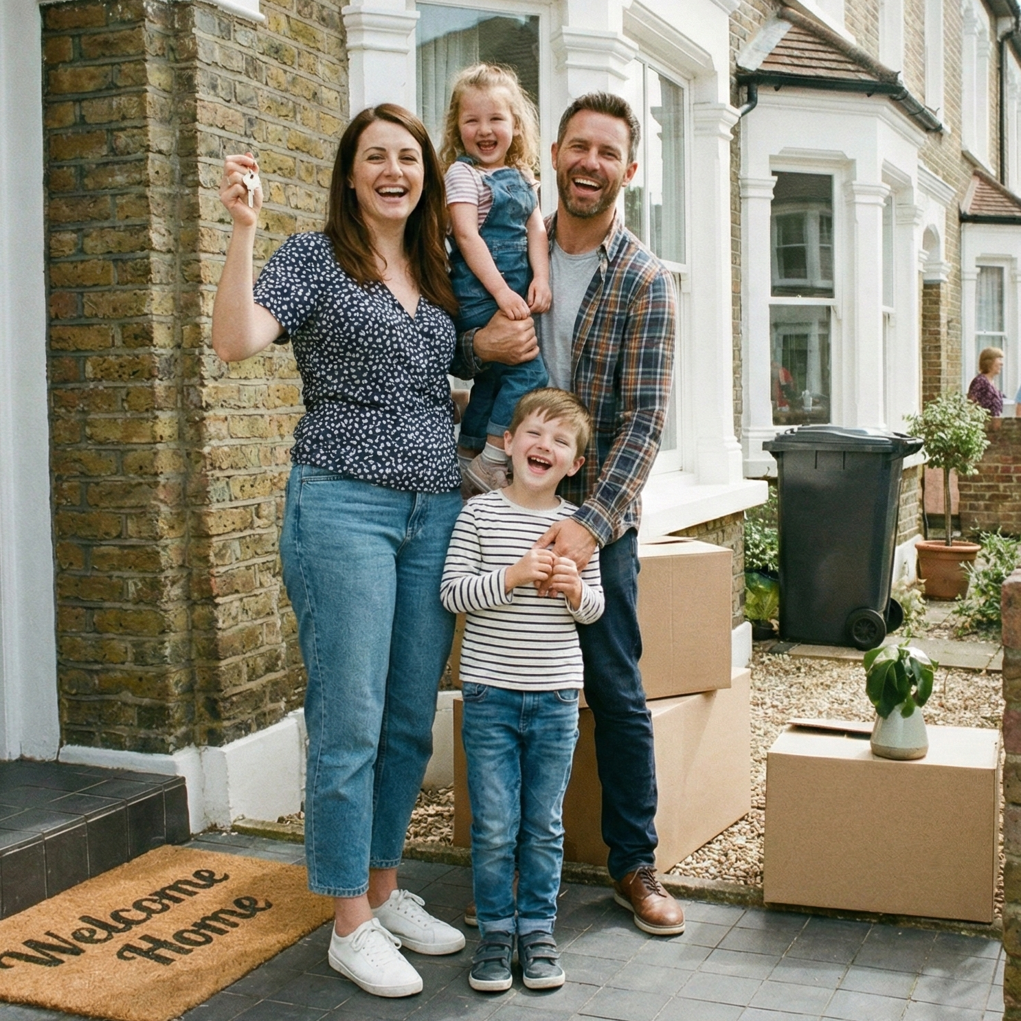 Photo of a couple buying their first home.